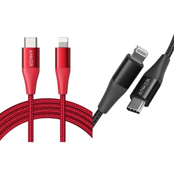 کابل شارژ تایپ سی به لایتنینگ انکر 0.9 متر پاور لاین پلاس 2 مدل Anker A8652