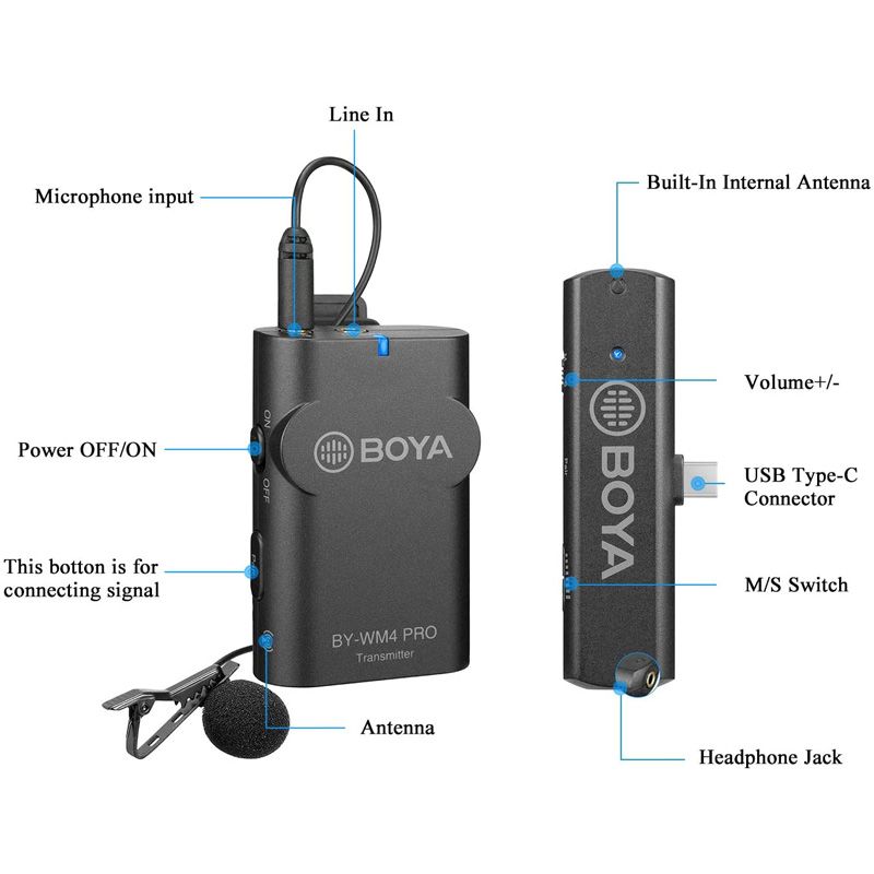 میکروفون بی سیم بویا مدل Boya Wm4 Pro