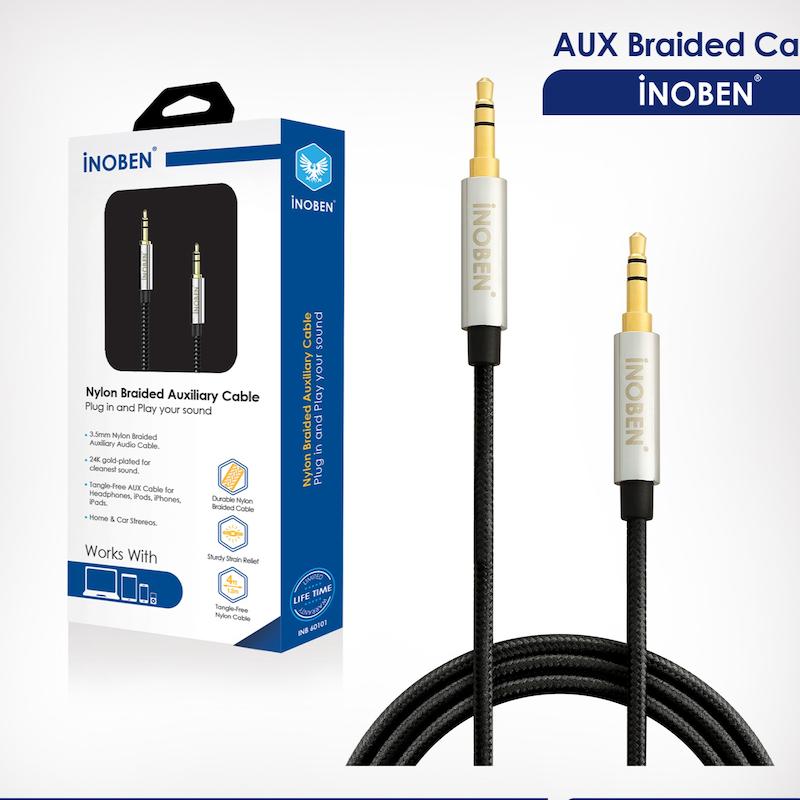 کابل آینوبن کابل آینوبن کابل Aux انتقال صدا آینوبن 1.2 متر مدل Inoben Braided