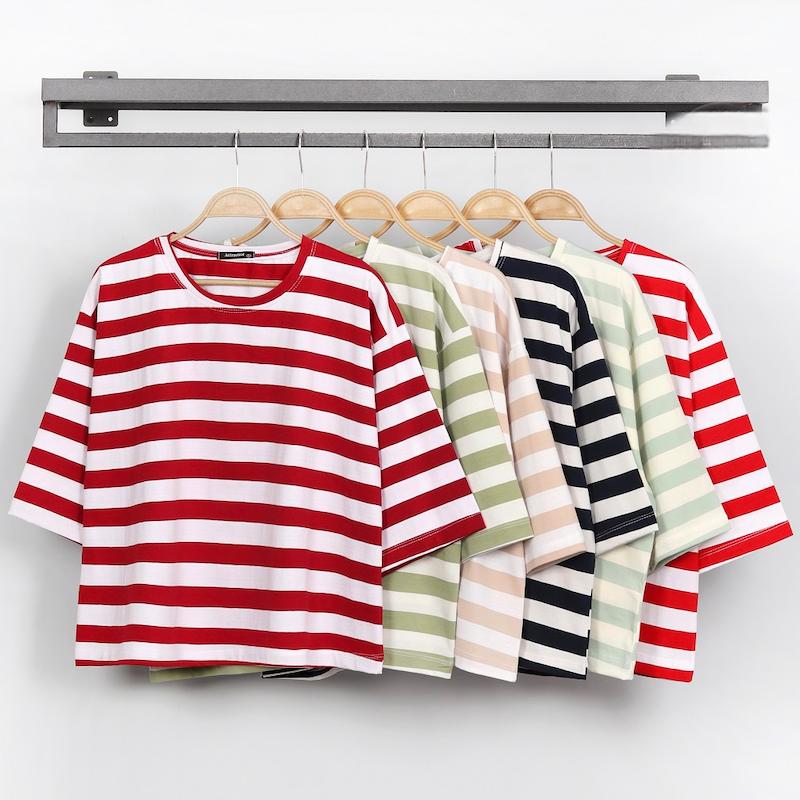 تیشرت فول باکسی راه راه