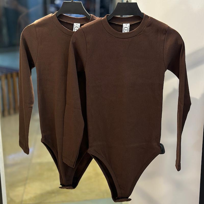 بادی یقه گرد قهوه ای