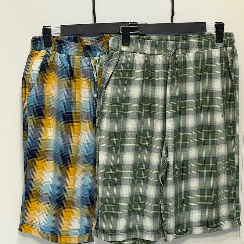 شلوارک چهار خانه نخی مردانه/سایزL