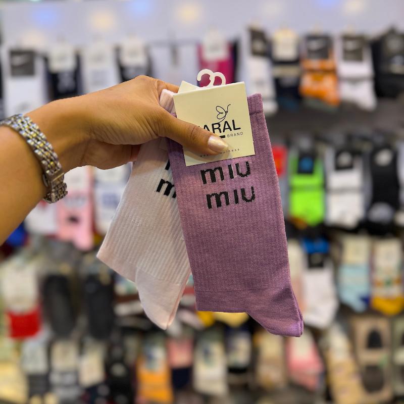 جوراب ساق بلند miu miu