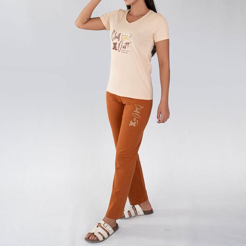 ست تیشرت و شلوار راسته زنانه/کد:6326