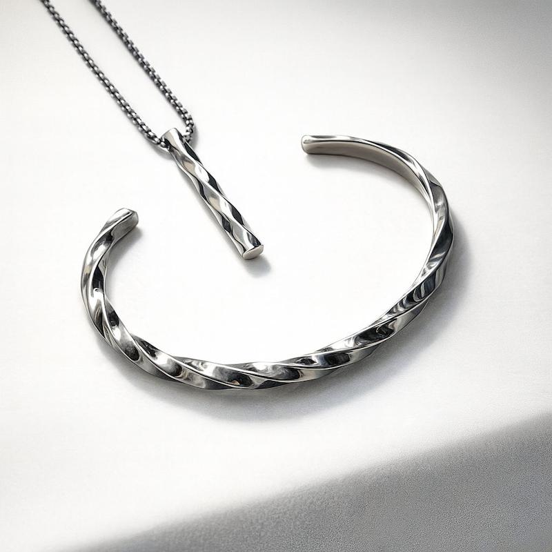 ست بنگل و گردنبند مینیمال