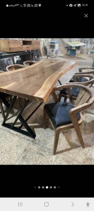 میز ناهارخوری روستیک.تمام چوب