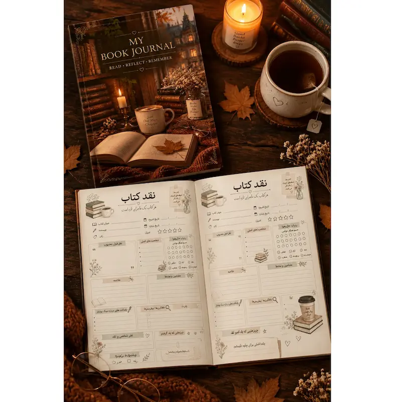 بوک جورنال تم قهوه‌ای