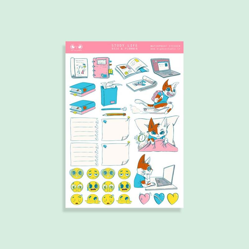 استیکر پلنر استادی لایف – study life planner sticker sheet for students