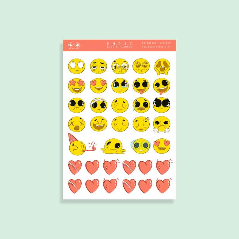 استیکر شیت ایموی – cute emoji planner sticker sheet