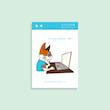 استیکر لپ تاپ گربه – Cute Cat Laptop Sticker