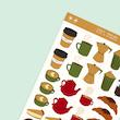 استیکر پلنر کوزی برک – cozy coffee and donut planner sticker sheet
