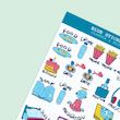 استیکر مدل آبی فانتزی برای دفتر Blue aesthetic sticker sheet, cute blue planner sticker