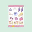 استیکر مدل گرلیش صورتی و دخترانه Girlish pink sticker, feminine aesthetic planner sticker