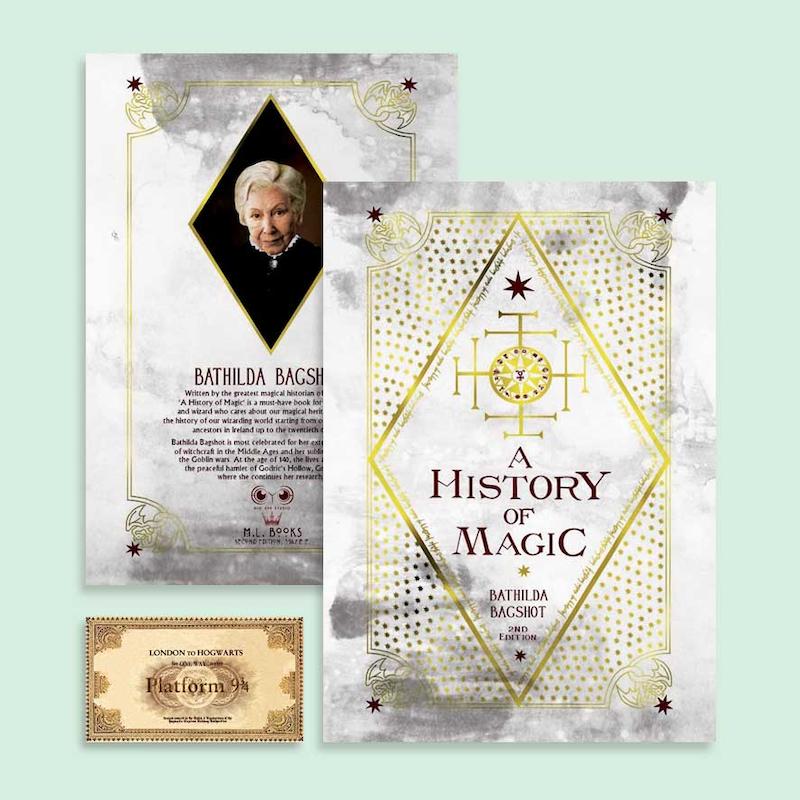 دفتر یادداشت با طرح جلد درس تاریخ جادو