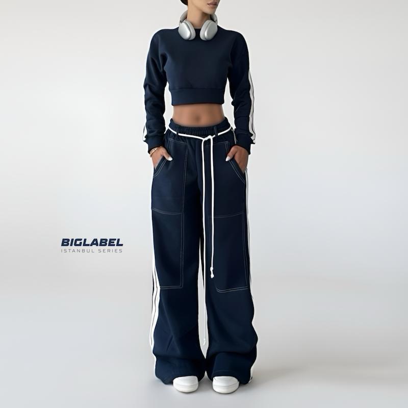 ست کراپ جاگر Navy Blue