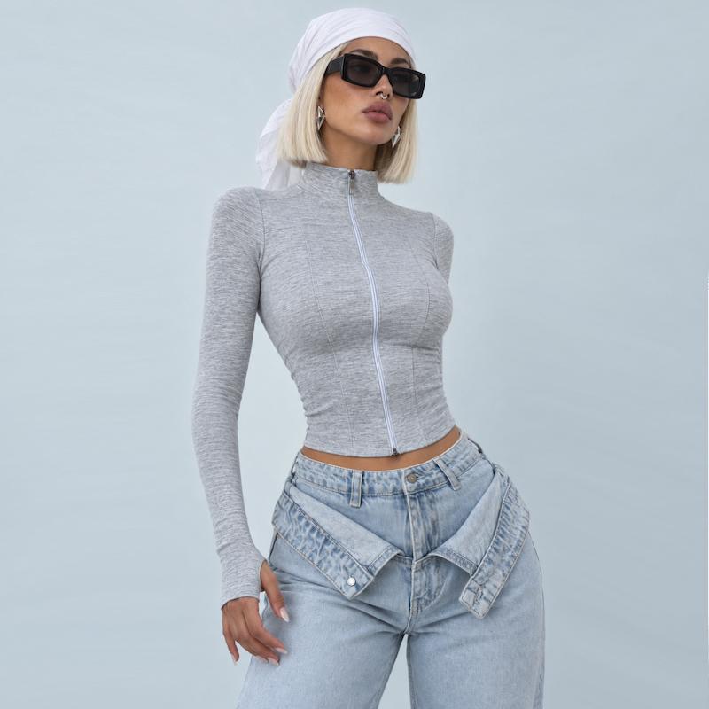 کراپ سویشرت Zipper