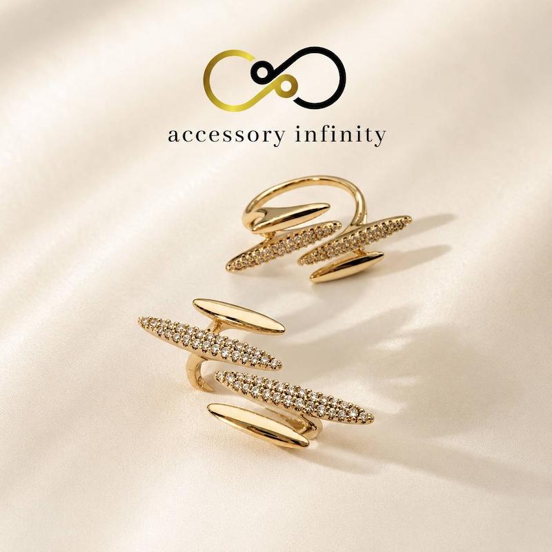 💍 انگشتر ژوپینگ طلایی ابری طرح طلا