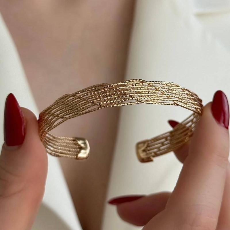 دستبند بنگل طرح حصیری ژوپینگ (xuping)