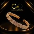 دستبند بنگل طرح حصیری ژوپینگ (xuping)