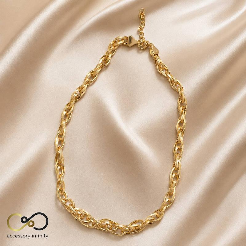 گردنبند بیضی طرح طلا