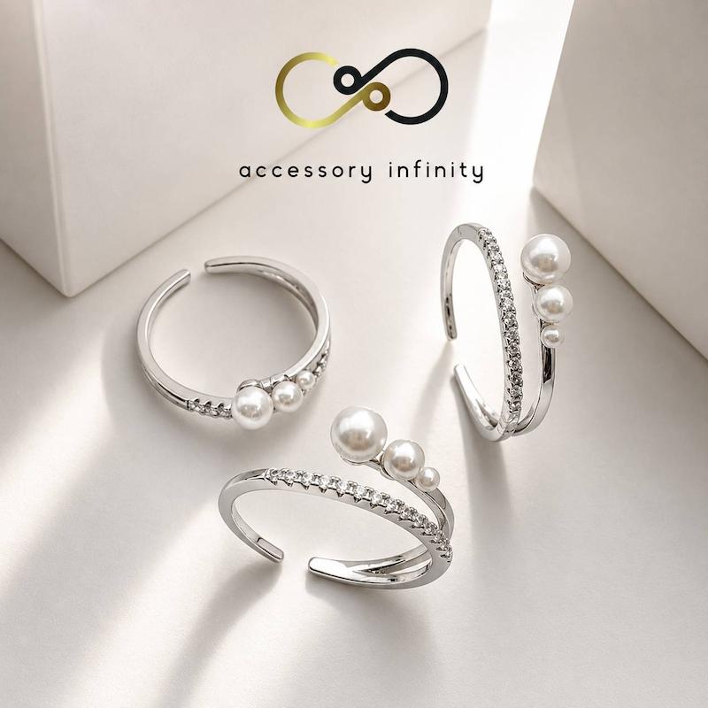 💍 انگشتر مروارید و نگین ژوپینگ