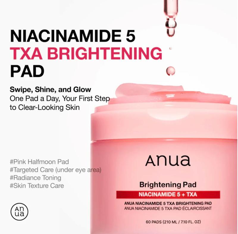 پد روشن کننده نیاسینامید و txa آنوا brightening pad anua