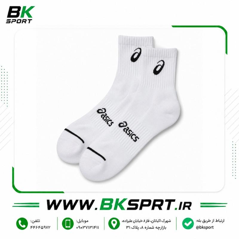 جوراب ورزشی Asics اورجینال سفید نیم‌ساق | خرید جوراب اسپرت تنفسی و راحت