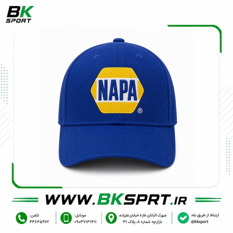 کلاه کپ لبه‌دار طرح NAPA – جنس کتان ۱۰۰٪ پنبه (رنگ آبی کاربنی)