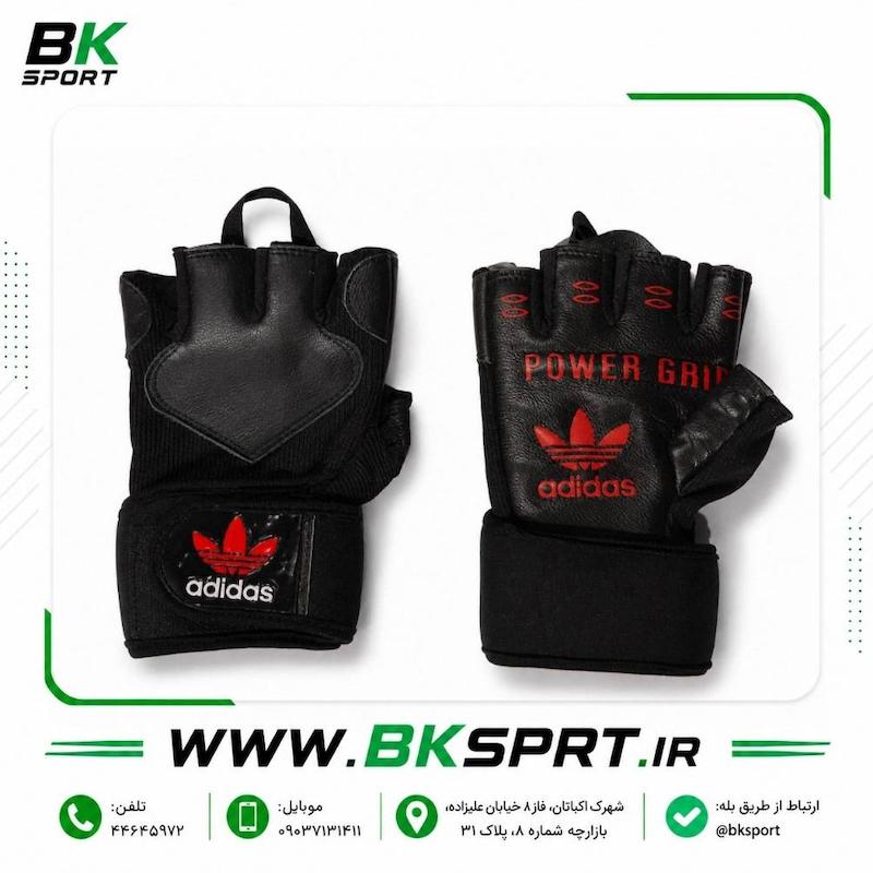 دستکش بدنسازی مچ‌بند دار مدل Power Grip – تولید شده از چرم مصنوعی درجه یک