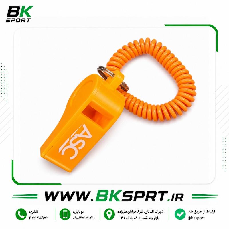 سوت داوری پلاستیکی ASC با بند فنری مچی | سوت ورزشی مناسب مربیان و داوران