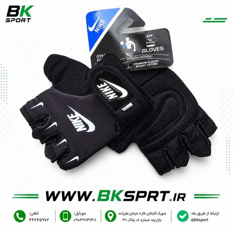 دستکش بدنسازی و وزنه‌برداری نایک (Nike) – مدل حرفه‌ای با حمایت مچ