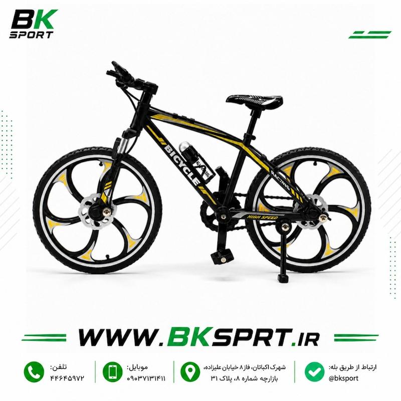 خرید ماکت دوچرخه اسپرت مشکی و زرد ۲۵ سانتی‌متری