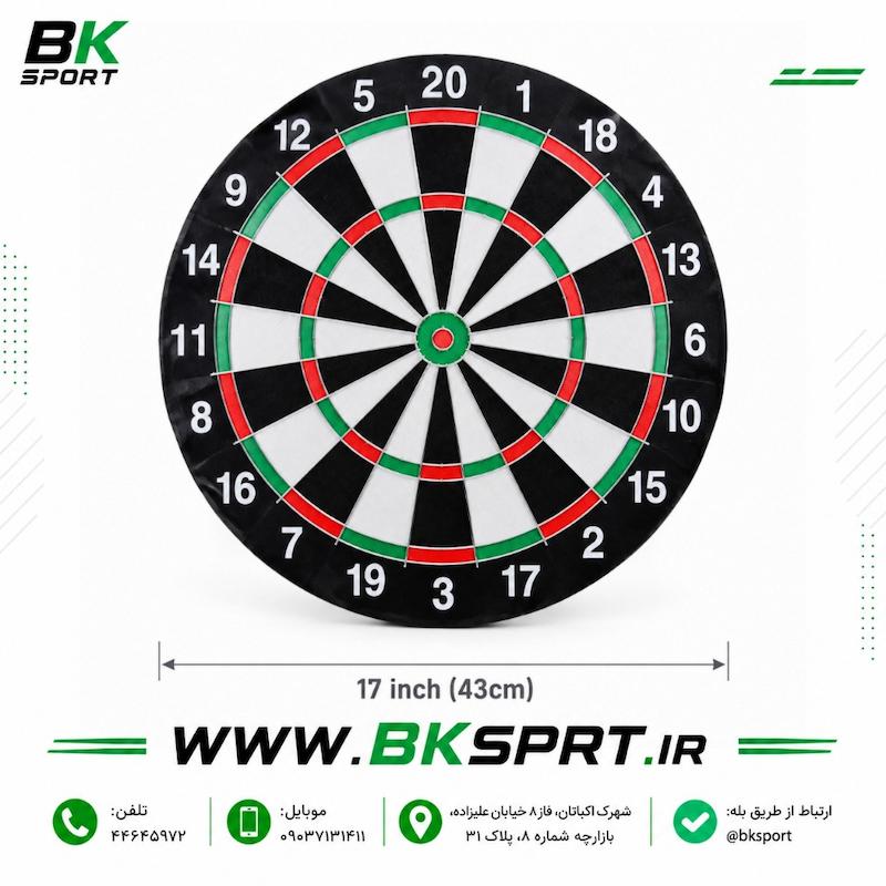 تخته دارت دو طرفه Baili سایز ۱۷ اینچ (به همراه ۶ عدد دارت)