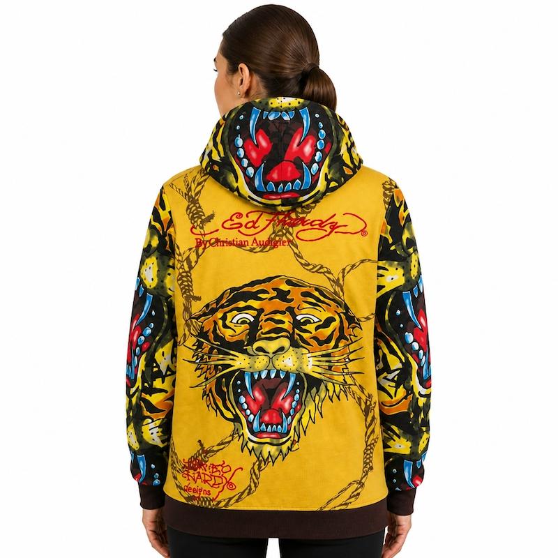 سوییشرت وینتیج اورجینال ادهاردی ED Hardy طرح ببر