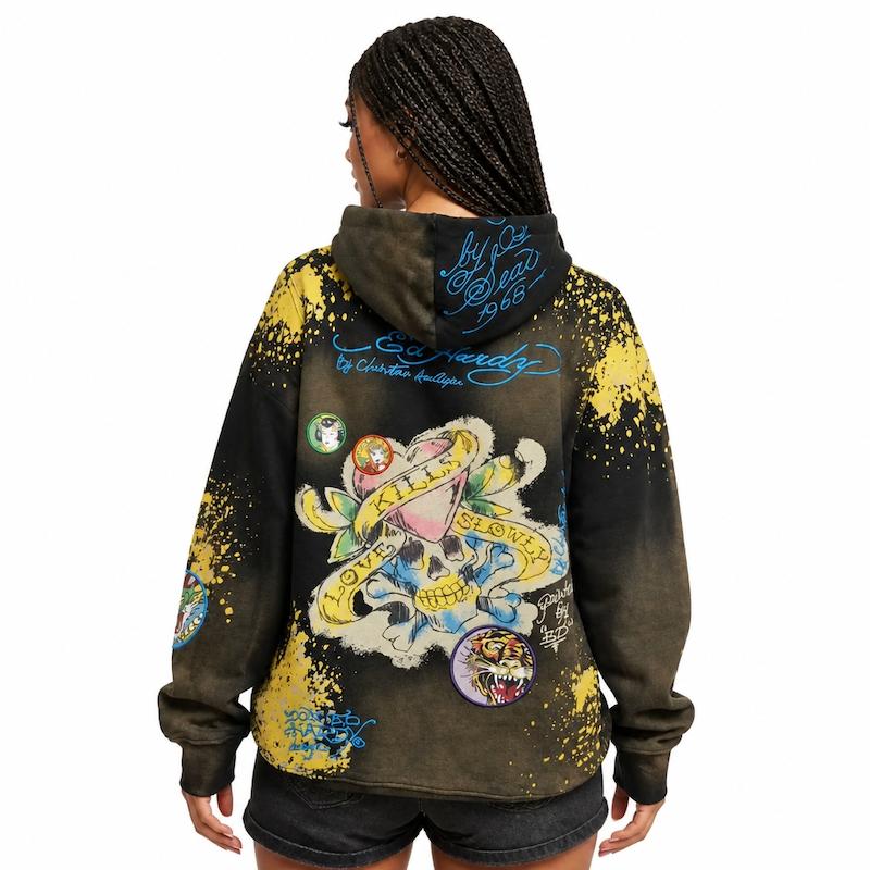 سوییشرت وینتیج اورجینال ادهاردی Ed Hardy طرح اسکلت