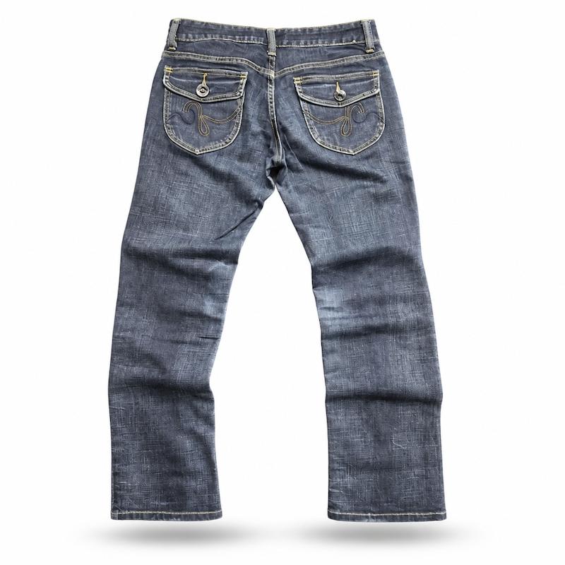 شلوار جین وینتیج اورجینال جیب گلدوزی طرحدار سایز 30