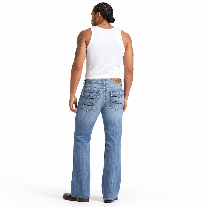 شلوار جین وینتیج اورجینال جیب طرحدار برند mas fasion