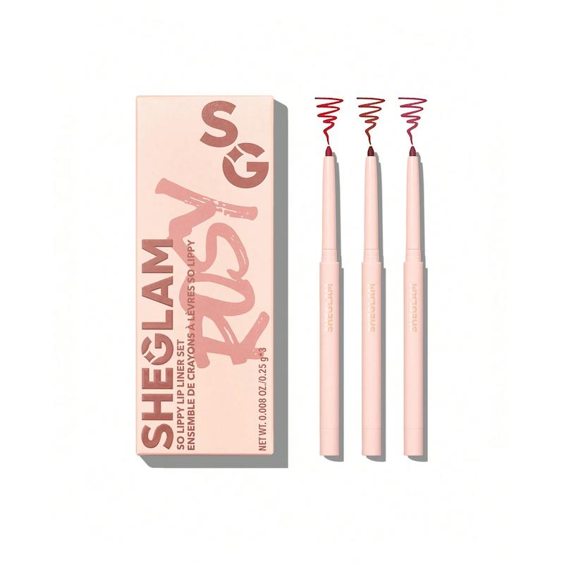 ست 3 عددی مداد لب شیگلم SHEGLAM مدل SO LIPPY رنگ Rose Garden 