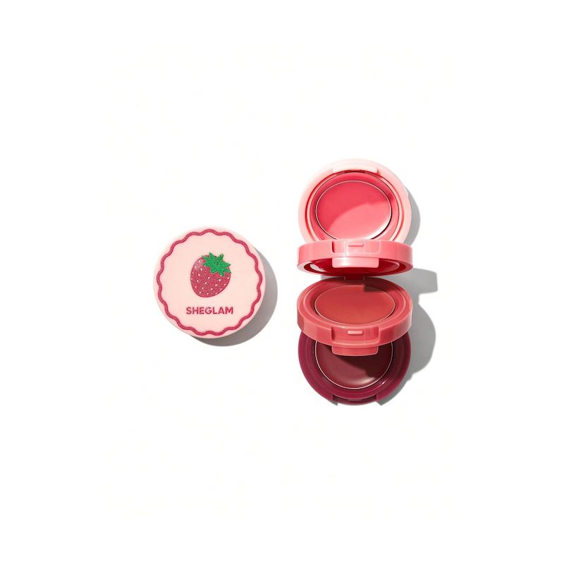 رژلب و رژگونه 3 طبقه شیگلم Strawberry
