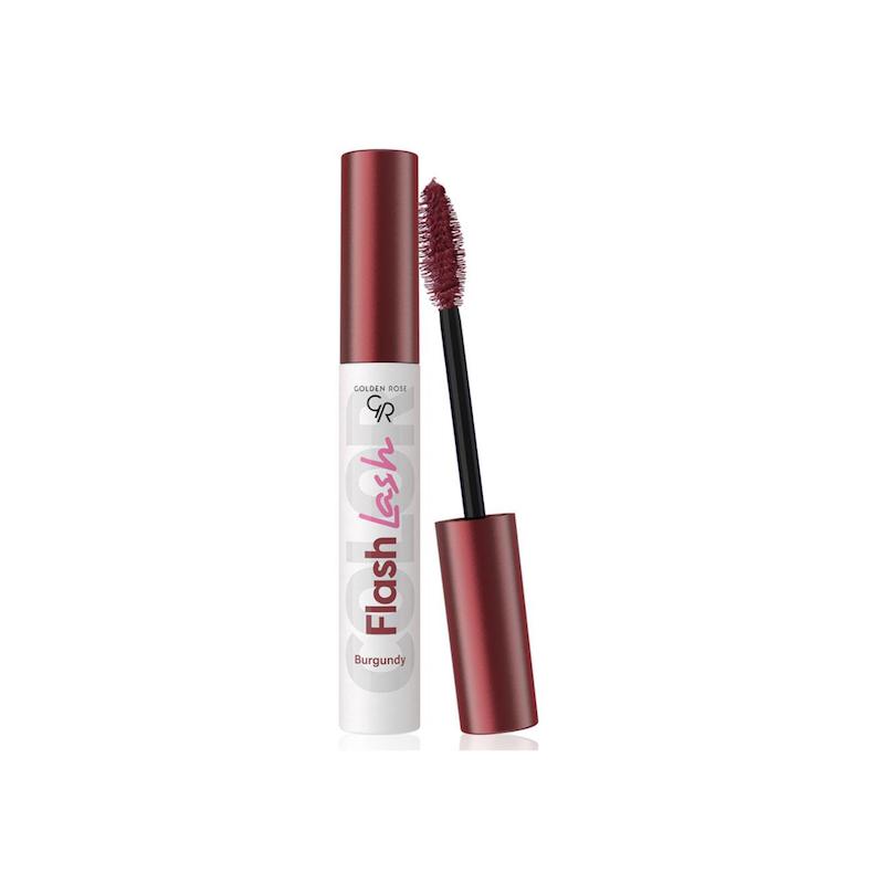 ریمل رنگی گلدن رز مدل FLASH LASH رنگ BURGUNDY  GOLDEN ROSE FLASH LASH BURGUNDY COLORED MASCARA 