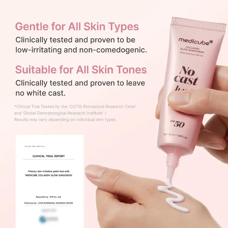 ضد آفتاب کلاژن گلو مدی کیوب medicube  حجم 50ml با SPF 50 بی رنگ
