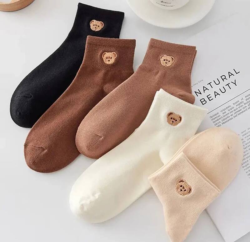 جوراب نیم ساق طرح Teddy 🧸☁️🧦