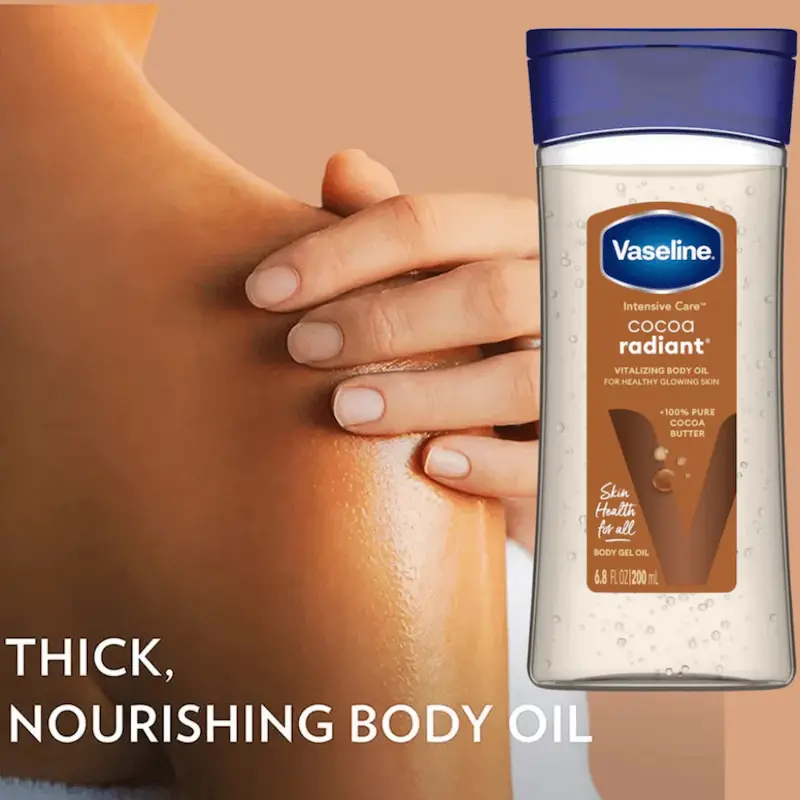 ژل روغن بدن آبرسان و درخشان کننده کاکائو رادیانت وازلین Vaseline