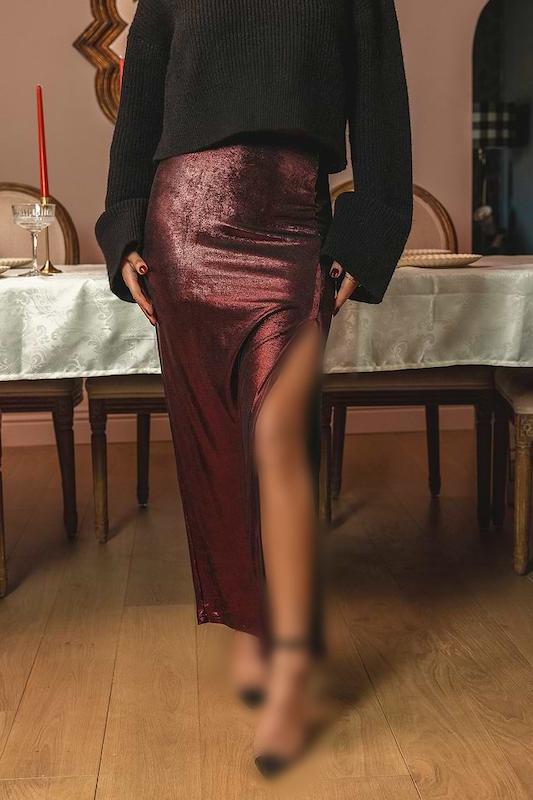 دامن burgundy 