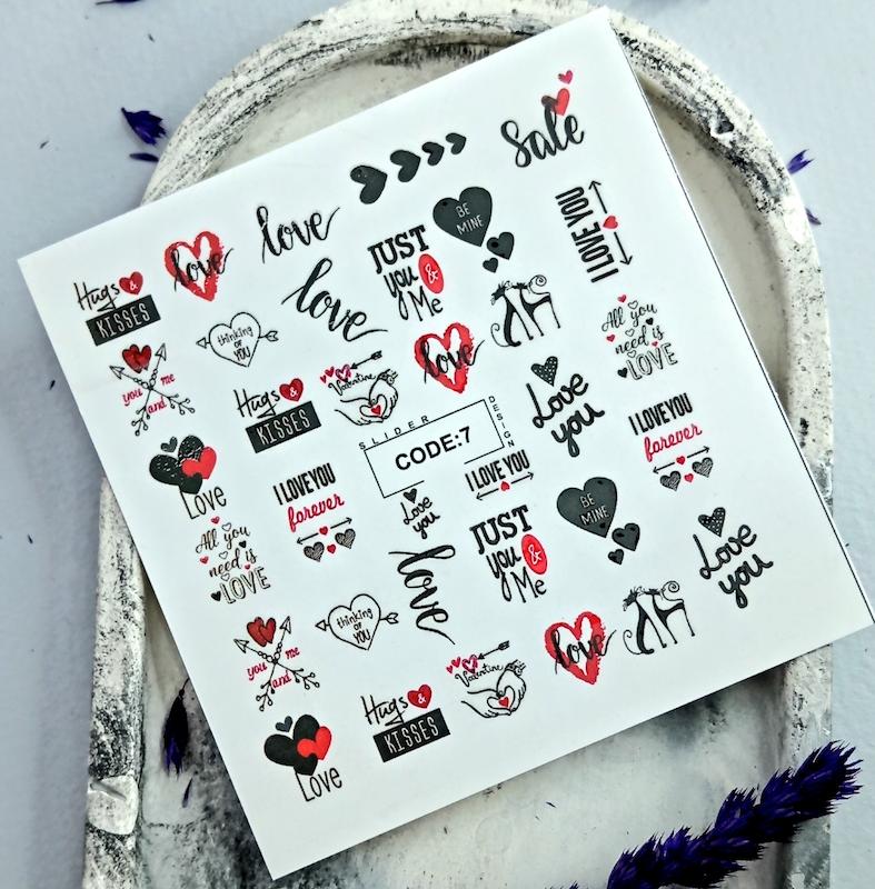برچسب لنز ناخن طرح love کد ۷