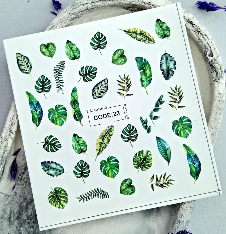 برچسب لنز ناخن طرح برگ انجیر کد ۲۳