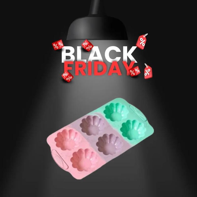 قالب کاپ کیک و مافین سیلیکونی طرح گلی (۶ خانه) 