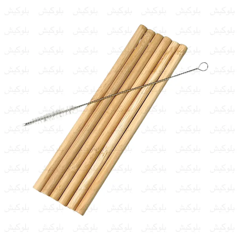 پک 6 عددی نی بامبو به همراه نی شور بلوکیش استور