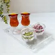 ست اردو خوری و پذیرایی تایوانی ۲ پیاله اکرولیک با سینی