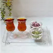 ست اردو خوری و پذیرایی تایوانی ۲ پیاله اکرولیک با سینی